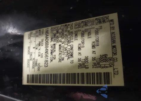 2004 Nissan Titan Se from USA, damaged, VIN 1N6AA06B84N561823